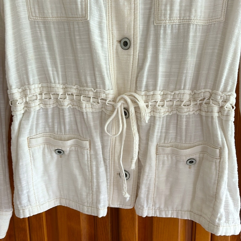 Anthropologie cream cotton safari jacket - Picture 5 of 10